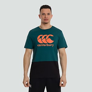 MENS COLOUR BLOCK LOGO TEE GREEN - XS