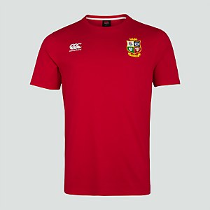 MENS BRITISH & IRISH LIONS COTTON JERSEY TEE RED - XS
