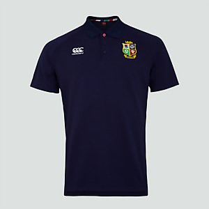 MENS BRITISH & IRISH LIONS PIQUE POLO SHIRT BLUE - XS