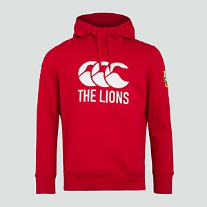 MENS BRITISH & IRISH LIONS LOGO HOODY RED - XS