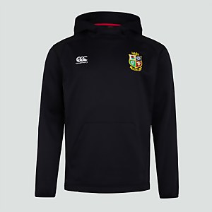 MENS BRITISH & IRISH LIONS THERMOREG OVERHEAD HOODY BLACK - XS