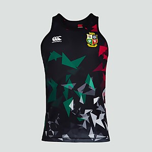 MENS BRITISH & IRISH LIONS POLY SINGLET BLACK - XS