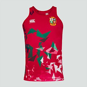 MENS BRITISH & IRISH LIONS POLY SINGLET RED - XS