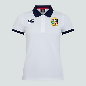 WOMENS BRITISH IRISH LIONS HOME NATIONS POLO SHIRT WHITE 8