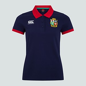WOMENS BRITISH & IRISH LIONS HOME NATIONS POLO SHIRT BLUE - 8