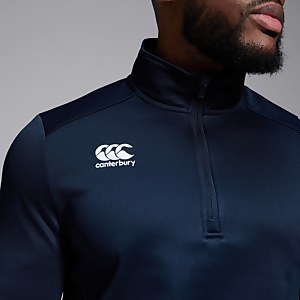 Mens Club 1/4 Zip Mid Layer Training Top Navy