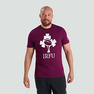 MENS IRELAND CREST LOGO TEE PURPLE - XS