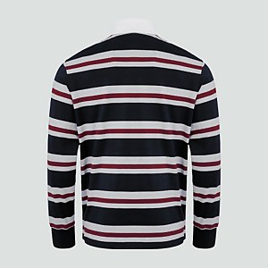 Mens Long Sleeved Retro Striped Jersey Black