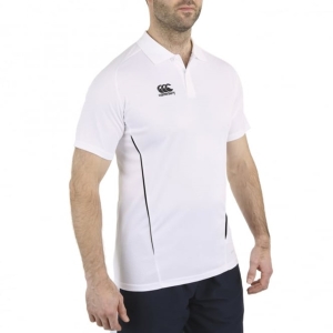 MENS TEAM DRY POLO SHIRT WHITE - XS