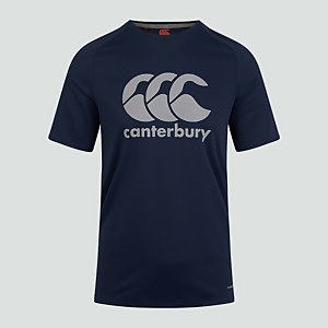 Mens Core Vapodri Large Logo Tee Navy