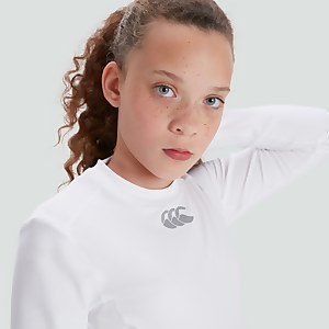 Junior Unisex Thermoreg Long Sleeved Top White