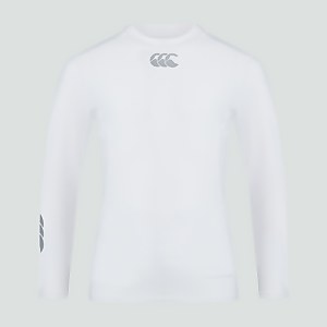 JUNIOR UNISEX THERMOREG LONG SLEEVED TOP WHITE
