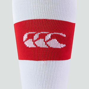 Adult Unisex Hooped Playing Socks Red/White