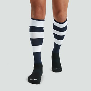 ADULT UNISEX HOOPED PLAYING SOCKS NAVY/WHITE