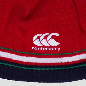 ADULT UNISEX BRITISH & IRISH LIONS ACRYLIC FLEECE BEANIE RED - ONE SIZE