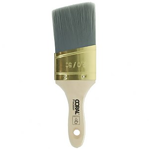 Coral Precision 2 inch Angled Oval Stubby Paint Brush for Cutting-in & Edging