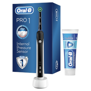 Cepillo de dientes eléctrico Oral-B Pro 1 650 y pasta de dientes - Negro
