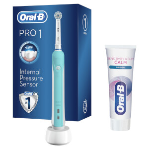 Cepillo de dientes eléctrico Oral-B Pro 1 650 y pasta dentífrica - Turquesa