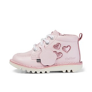 Infant Girls Kick Hi Heart Leather Pink - 5