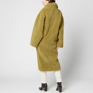 Stand Studio Women's Maria Faux Fur Teddy Coat Army Green FR