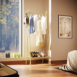Foldable Bamboo Clothes Rack Homebase
