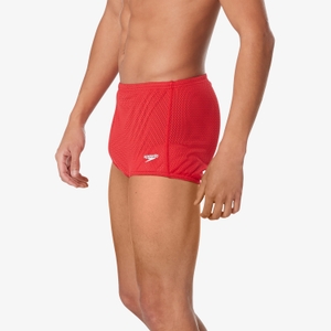 Men's Solid Poly Mesh Training Suit Red