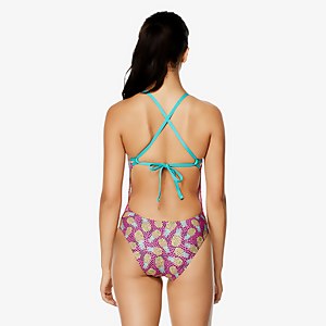 Women's Printed Tie Back One Piece Pink