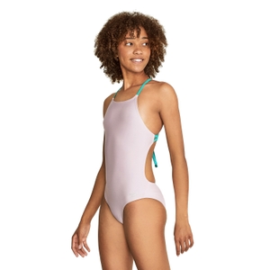 Women's Solid Tie Back One Piece Pink