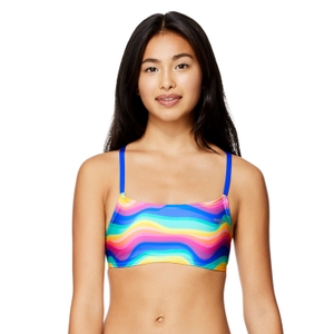 Women's Print Strappy Bikini Top Blue