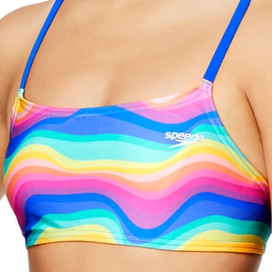 Women's Print Strappy Bikini Top Blue