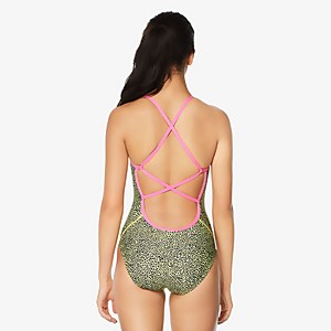 Women's Printed Crossback One Piece Yellow