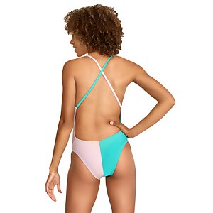 Women's Solid Half Split One Piece Green