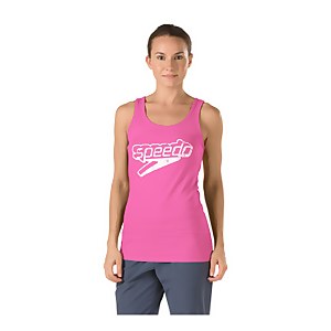 Female Front Stacked Logo Tank - Pink | Size L