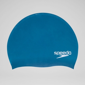 Adult Solid Elastomeric Silicone Cap Blue - One Size