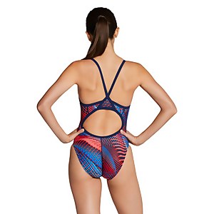 Women's Coded Riff Flyback One Piece Red