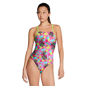 Strappy Fixed Back One Piece - Pink | Size 24