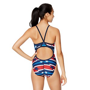 Women's Star Lane Flyback One Piece Red/White