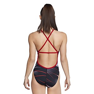 Women's Infinite Pulse Crossback One Piece Black/Red