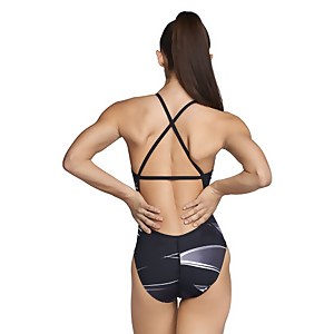 Women's Infinite Pulse Crossback One Piece Black