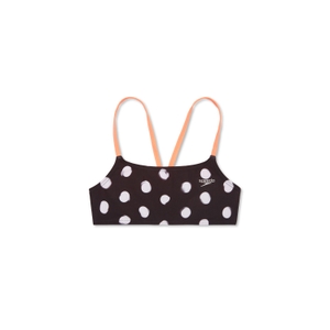 Print Strappy Back Bikini Top - Black/White | Size L