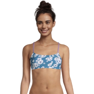 Print Strappy Back Bikini Top - Blue | Size L