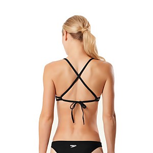 Solid Peek-A-Boo Bikini Tie Back Top