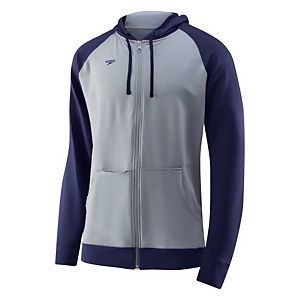 Full Zip Unisex Hoodie - Gray Navy | Size L