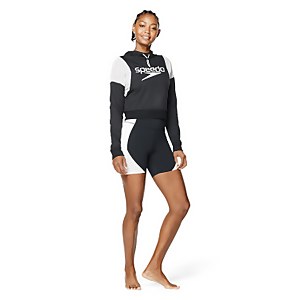 Speedo Logo Cropped Mesh Inset Hoodie