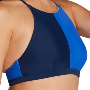 Colorblock High Neck Top - Blue | Size L