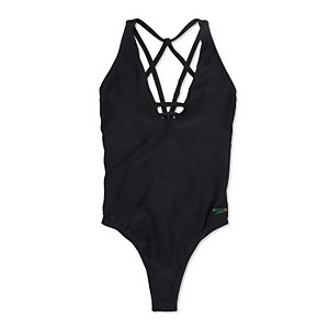 Strappy V-Neck One Piece - Black | Size 4