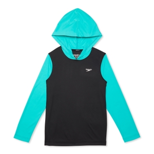 Hooded Long Sleeve Swim Shirt - Black/Ceramic |Size L