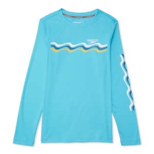 Long Sleeve Graphic Swim Shirt - Sky Blue | Size L