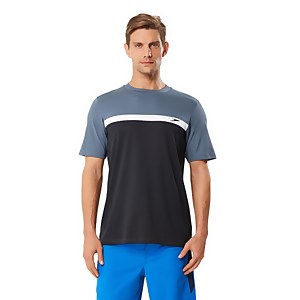 Colorblock Short Sleeve Swim Rashguard - Black |Size L