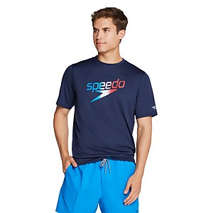 Graphic Short Sleeve Swim Rashguard - Navy | Size L